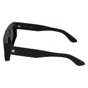 Calvin Klein Ck25539s Rectangle Sunglasses Unisex — side view, Non-Polarized Solid Smoke lens