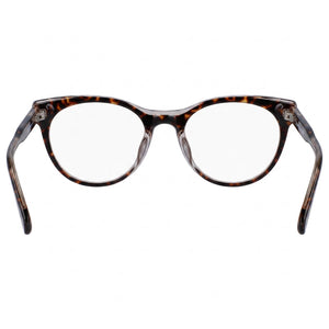 Calvin Klein CKJ19107 Cat Eye Eyeglasses Women — side view, Havana Acetate temples