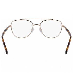 Calvin Klein CKJ19308 Aviator Eyeglasses Women — side view, Gold Alloy Steel temples