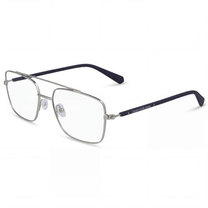 Calvin Klein CKJ19309 Silver Rectangle Eyeglasses Unisex, Alloy Steel frame