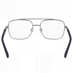 Calvin Klein CKJ19309 Rectangle Eyeglasses Unisex — side view, Silver Alloy Steel temples