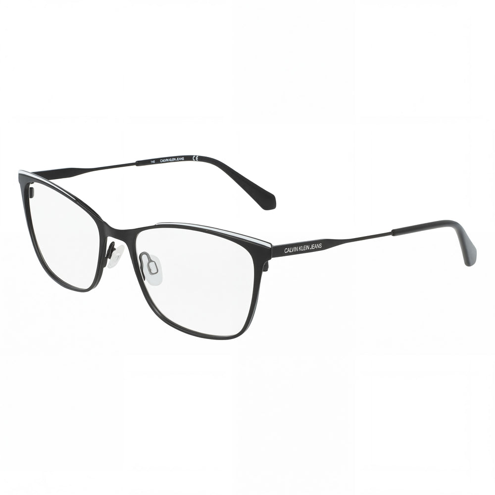 Calvin Klein CKJ21207 Black White Rectangle Eyeglasses for Women, Metal frame