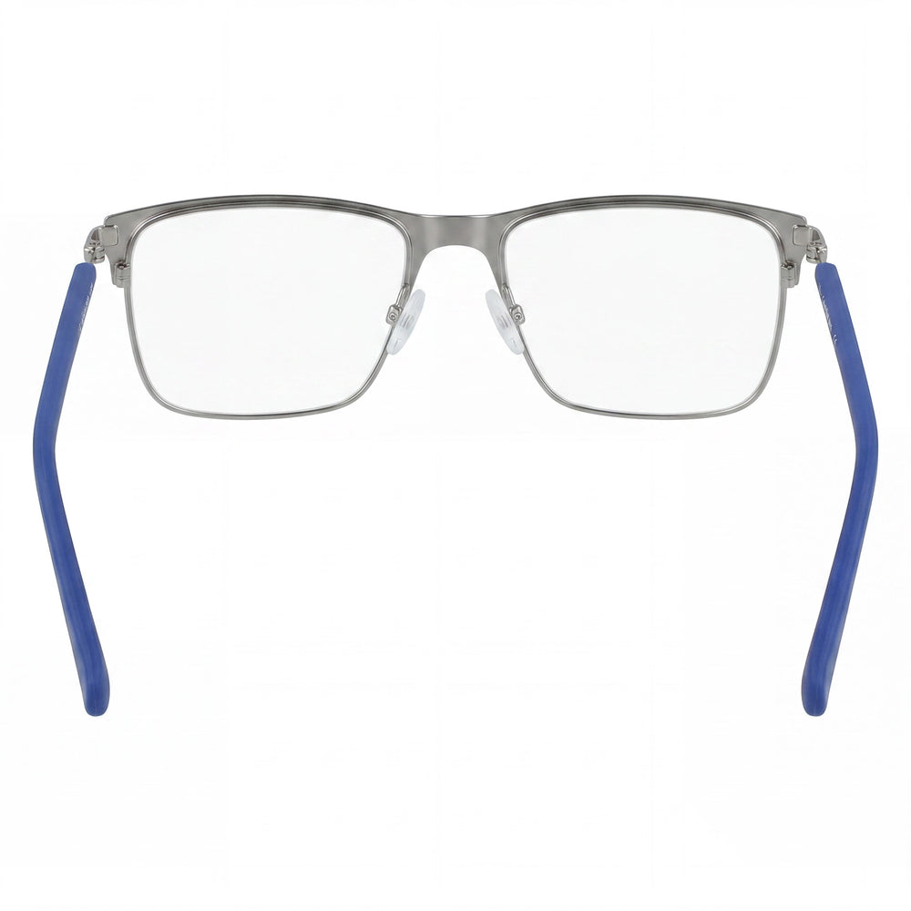 Calvin Klein CKJ21400 Rectangle Eyeglasses Men — side view, Blue Metal temples