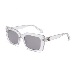 Calvin Klein CKJ22606S Gray Rectangle Sunglasses for Women, Crystal Clear lens