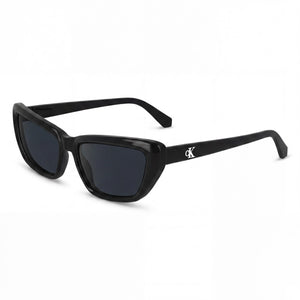 Calvin Klein Ckj24623s Black Cat Eye Sunglasses for Women, Solid Smoke lens
