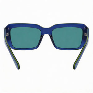 Calvin Klein Modern Rectangle Sunglasses Men — side view, Non-Polarized Green lens
