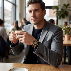 Caravelle Men's Watch — wrist wear, Leather band everyday timepiece