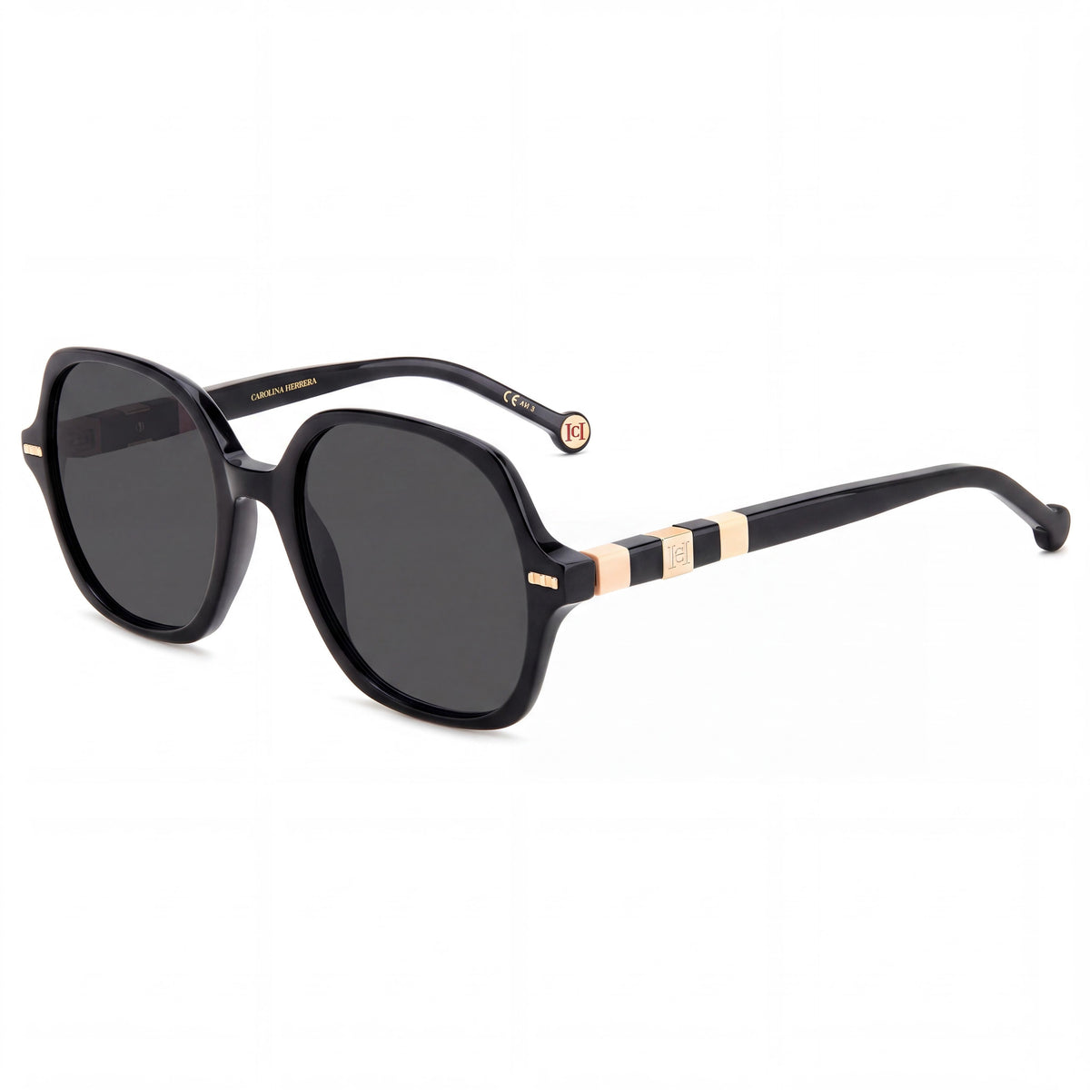 Carolina Herrera 0106/S Black Square Sunglasses for Women, 55mm, Photo 1