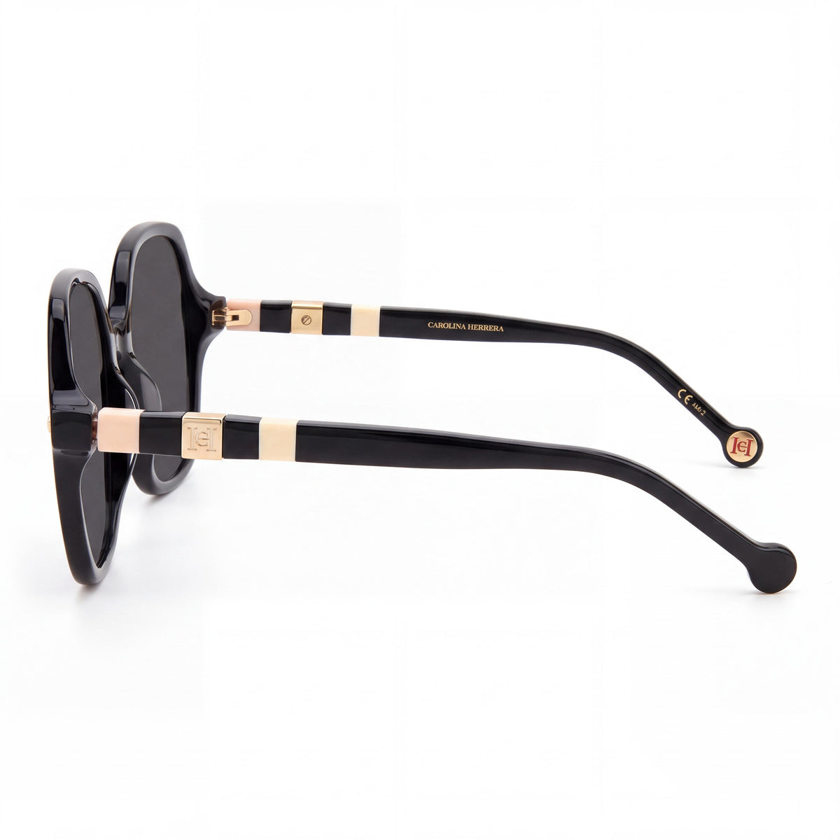 Carolina Herrera 0106/S Black Square Sunglasses for Women, 55mm, Photo 3