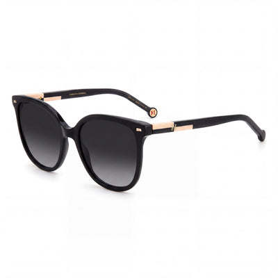 Carolina Herrera 0136/S Black Nude/Dark Grey Shaded Square Sunglasses for Unisex, Dark Grey Shaded lens