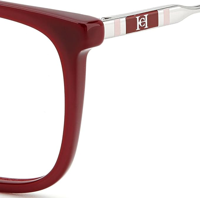 Carolina Herrera 106107LHF5415 Rectangle Eyeglasses Women — side view, Red Acetate with metal temples temples