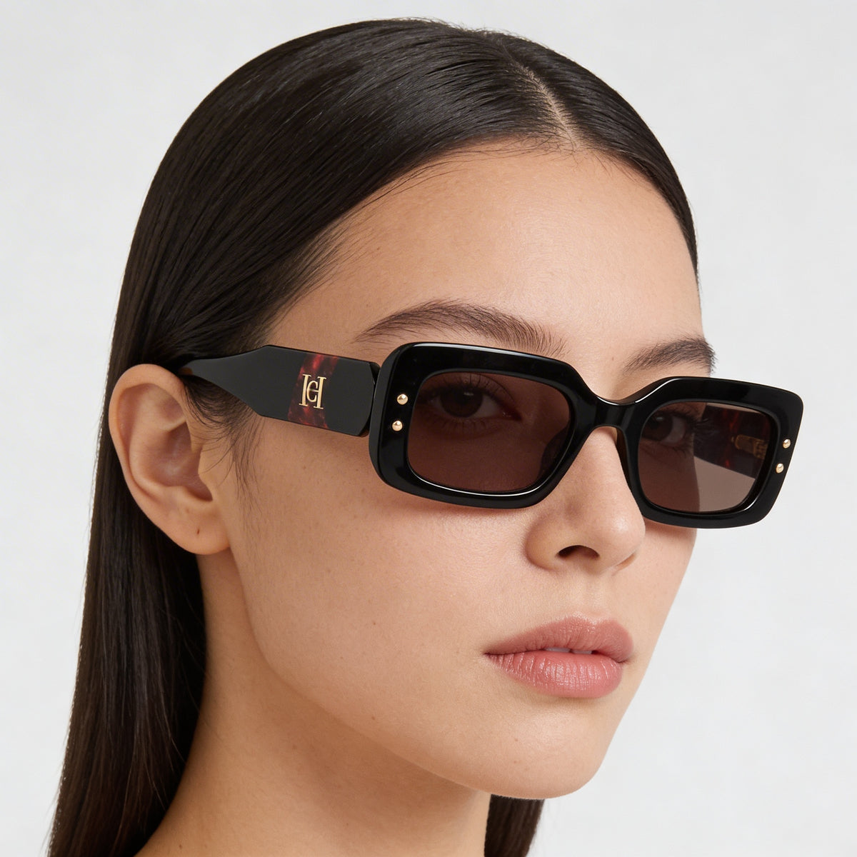Gafas de sol Carolina Herrera de temporada para mujer, montura de plástico negro y burdeos, con protección UV, ancho de lente 50 mm, Photo 5