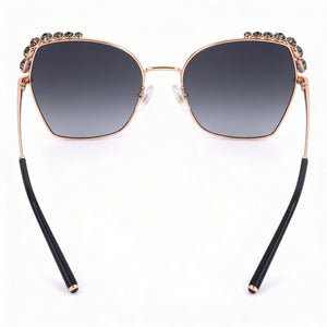 Carolina Herrera Casual Square Sunglasses Women — side view, Non-Polarized Dark Grey Shaded lens
