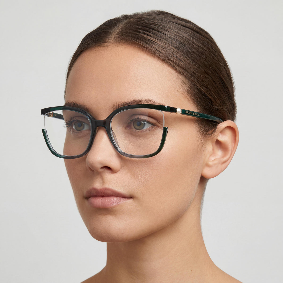 Carolina Herrera Ch 0004 Green Rectangle Eyeglasses for Women, 53mm, Photo 4