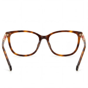 Carolina Herrera Ch 0027 Rectangle Eyeglasses Women — side view, Havana Gold Plastic temples