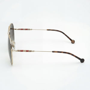 Carolina Herrera Ch 0034/S Aviator Sunglasses Women — side view, Non-Polarized Gold lens