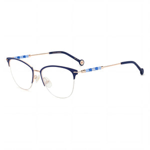Carolina Herrera Ch 0038 Gold Blue Oval Eyeglasses for Women, Stainless Steel frame