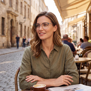 Carolina Herrera CH 0040 Gold Eyeglasses Women — lifestyle wear, morning news and coffee routines