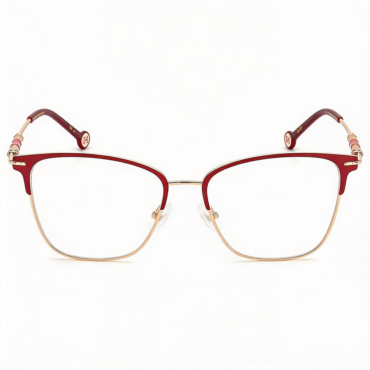Carolina Herrera Ch 0040 Red / Gold Square Eyeglasses for Women, 54mm, Photo 2