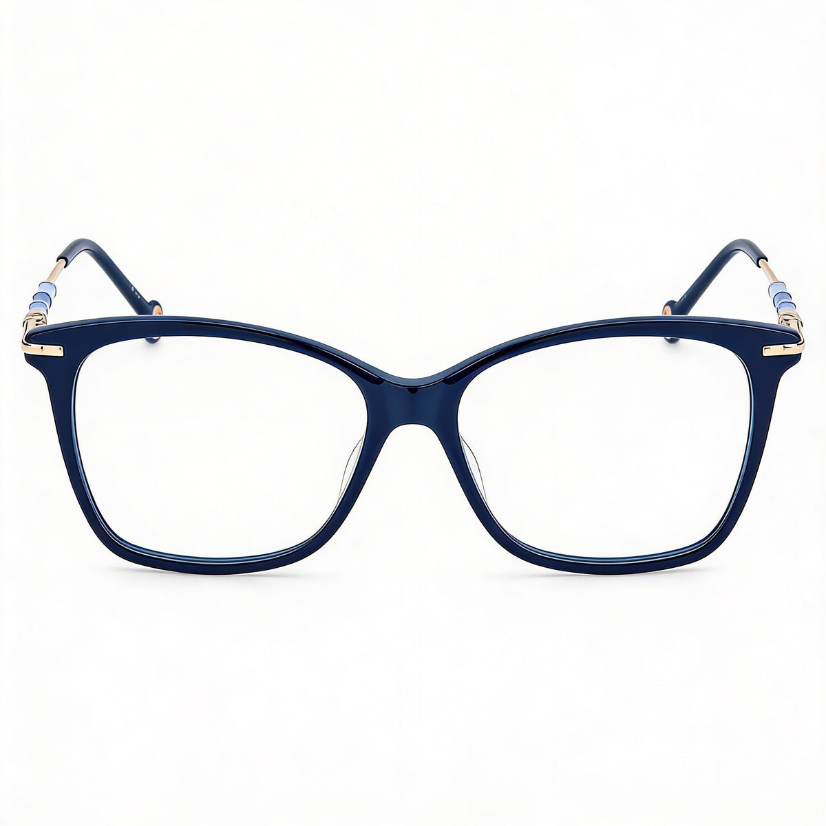 Carolina Herrera CH 0042 PJP Gafas graduadas de plástico con montura completa para mujer, color azul dorado, 54 mm, Photo 2