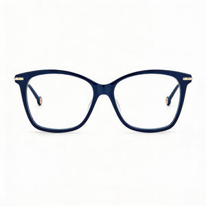 Carolina Herrera CH 0042 PJP Rectangle Eyeglasses Women — side view, Gold Plastic temples