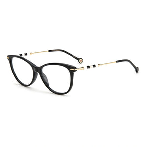 Carolina Herrera CH-0043 Black Cat Eye Eyeglasses for Women, Acetate frame