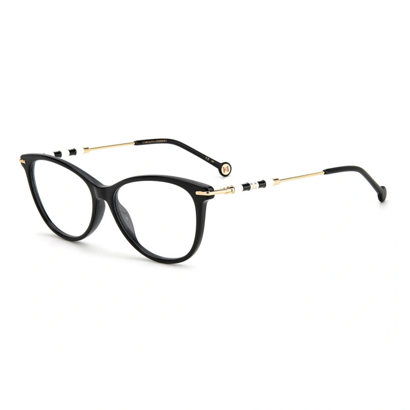 Carolina Herrera CH-0043 Black Cat Eye Eyeglasses for Women, 55mm, Photo 1