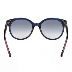 Carolina Herrera CH 0046/S Round Sunglasses Women — side view, Non-Polarized Blue Violet lens
