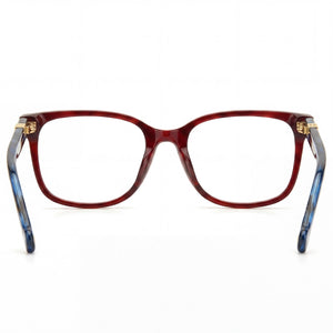 Carolina Herrera CH 0047 Square Eyeglasses Women — side view, Red Plastic temples