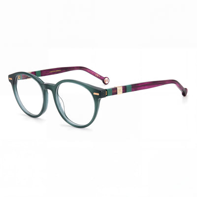 Carolina Herrera Ch 0049 Green Round Eyeglasses Unisex, Acetate frame