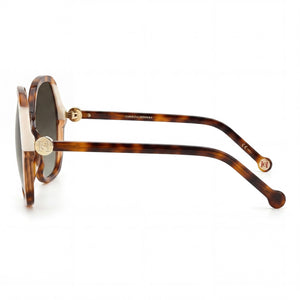 Carolina Herrera Ch 0051/S Round Sunglasses Women — side view, Non-Polarized Havana Ivory lens