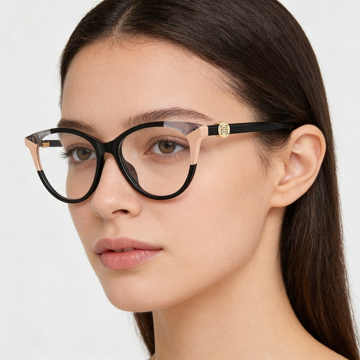 Carolina Herrera CH 0054 Black Nude Oval Eyeglasses for Women, 53mm, Photo 3