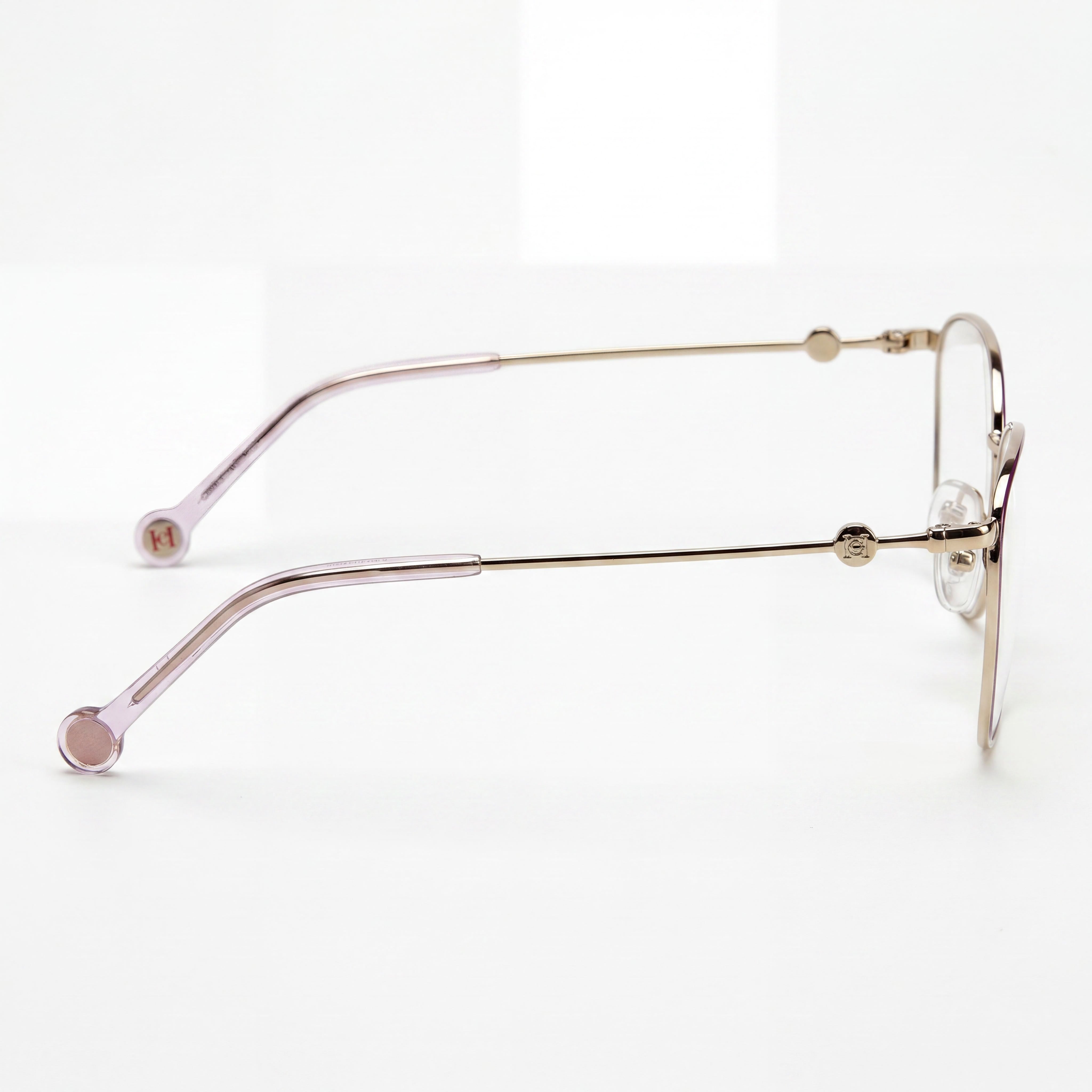 Carolina Herrera CH 0060 Gold Violet Round Eyeglasses for Women, 57mm, Photo 2