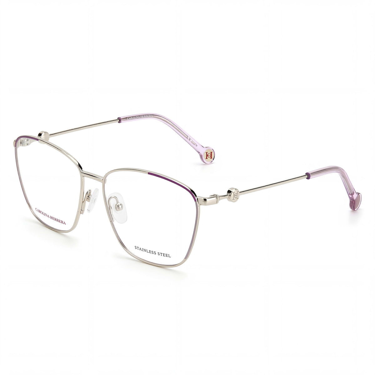 Carolina Herrera CH 0060 Gold Violet Round Eyeglasses for Women, 57mm, Photo 1