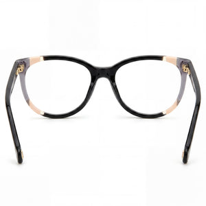 Carolina Herrera CH 0064 Cat Eye Eyeglasses Women — side view, Black Nude Acetate temples