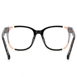 Carolina Herrera Ch 0065 Cat Eye Eyeglasses Women — side view, Black Acetate temples