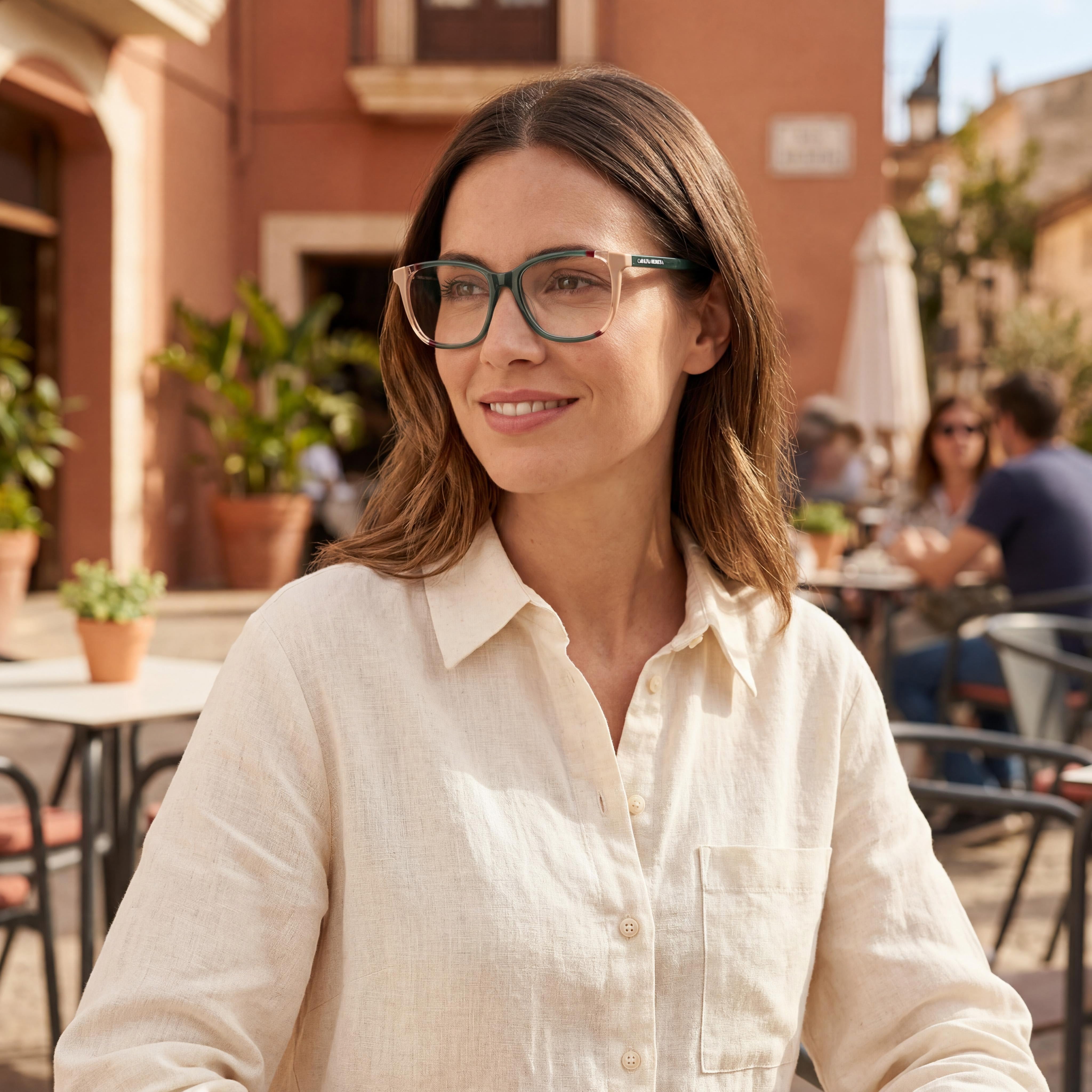 Gafas Carolina Herrera CH 0065 para mujer, color azul verdoso/marrón, 52 mm, Photo 6