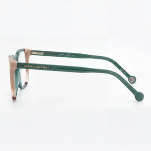 Carolina Herrera Ch 0065 Rectangle Eyeglasses Women — side view, Green Acetate temples