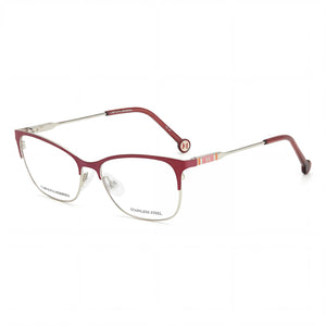Carolina Herrera Ch 0074 Red Rectangle Eyeglasses for Women, Stainless Steel frame