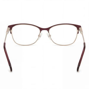 Carolina Herrera Ch 0074 Rectangle Eyeglasses Women — side view, Red Stainless Steel temples