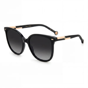 Carolina Herrera Classic Black Nude Cat Eye Sunglasses Unisex, Dark Grey Shaded lens