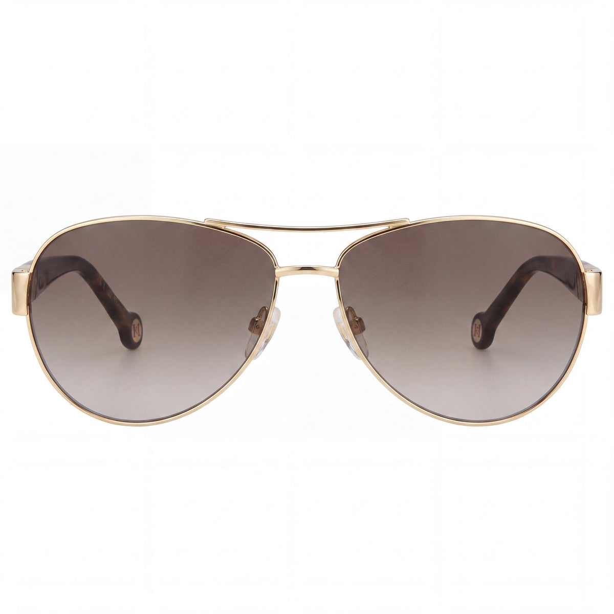 Gafas de sol clásicas unisex Carolina Herrera con montura metálica de oro rosa y protección UV de policarbonato de 59 mm, Photo 2