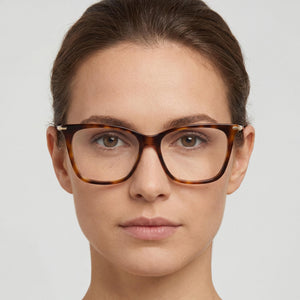 Carolina Herrera Classic Rectangle Eyeglasses for Women — interior view, Polycarbonate demo lenses