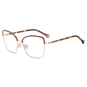 Carolina Herrera Classic Red Gold Havana Cat Eye Eyeglasses for Women, Metal frame