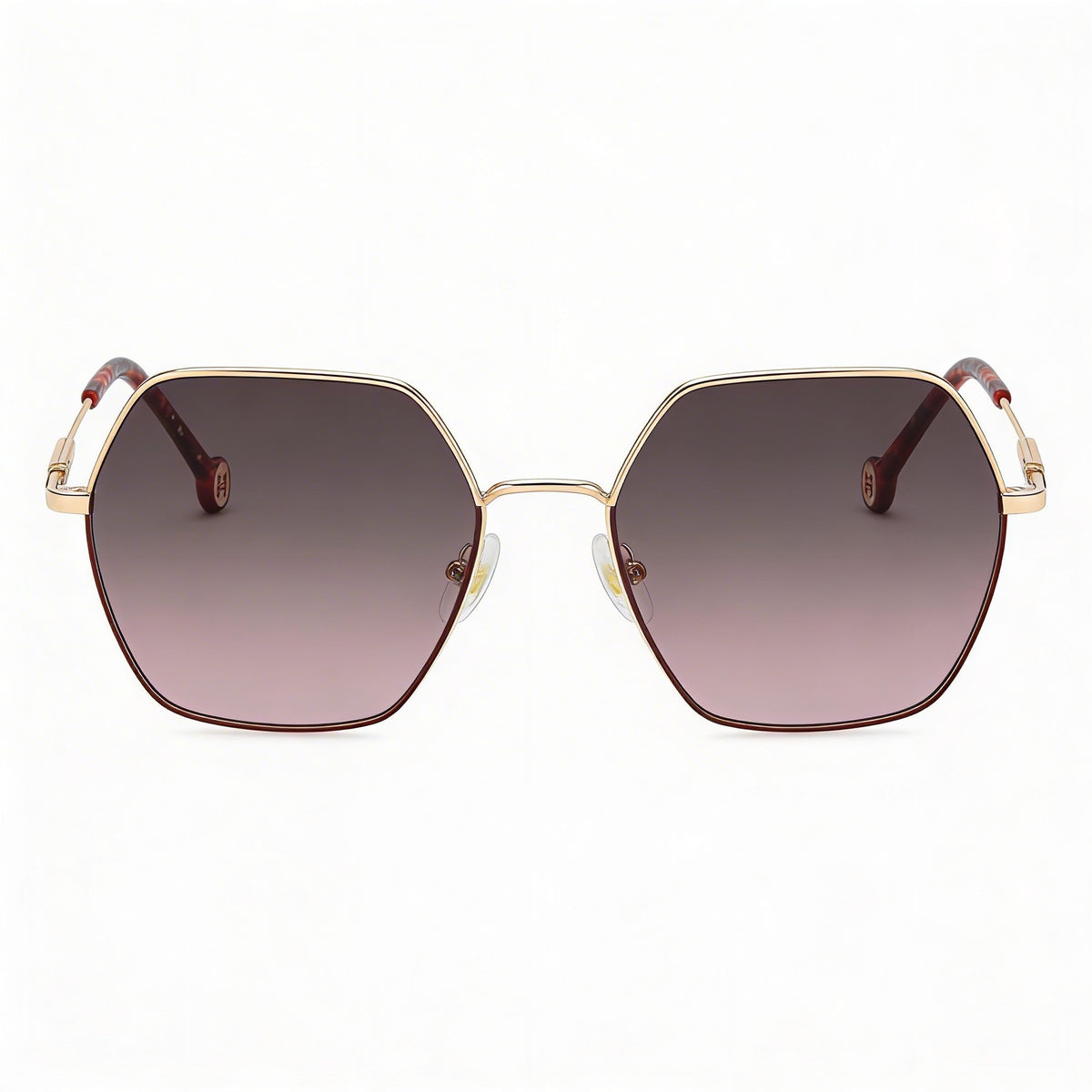 Gafas de sol de policarbonato con protección UV Carolina Herrera Essential para mujer, ligeras, de metal dorado y burdeos, 55 mm, Photo 2