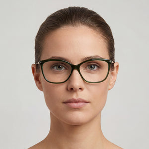 Carolina Herrera Rectangle Eyeglasses for Women — interior view, Polycarbonate demo lenses