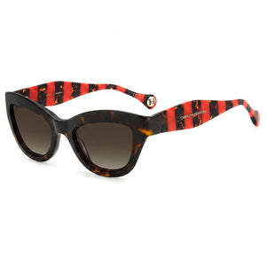 Carolina Herrera Her 0086/s Red Rectangle Sunglasses for Women, Havana Red lens