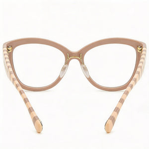 Carolina Herrera Her 0088 Rectangle Eyeglasses Women — side view, Beige Acetate temples