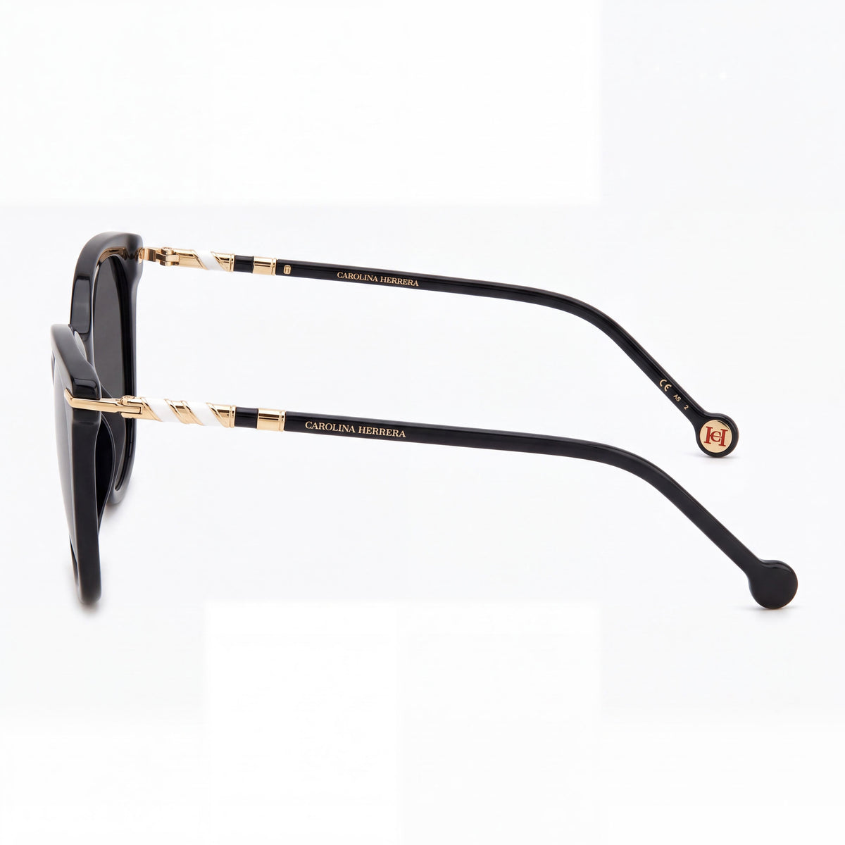 Gafas de sol Carolina Herrera 0091/s unisex de acetato negro rectangulares con protección UV 56-20-145, Photo 3
