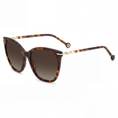 Carolina Herrera HER 0091/S Havana Square Sunglasses for Women, Brown Gradient lens